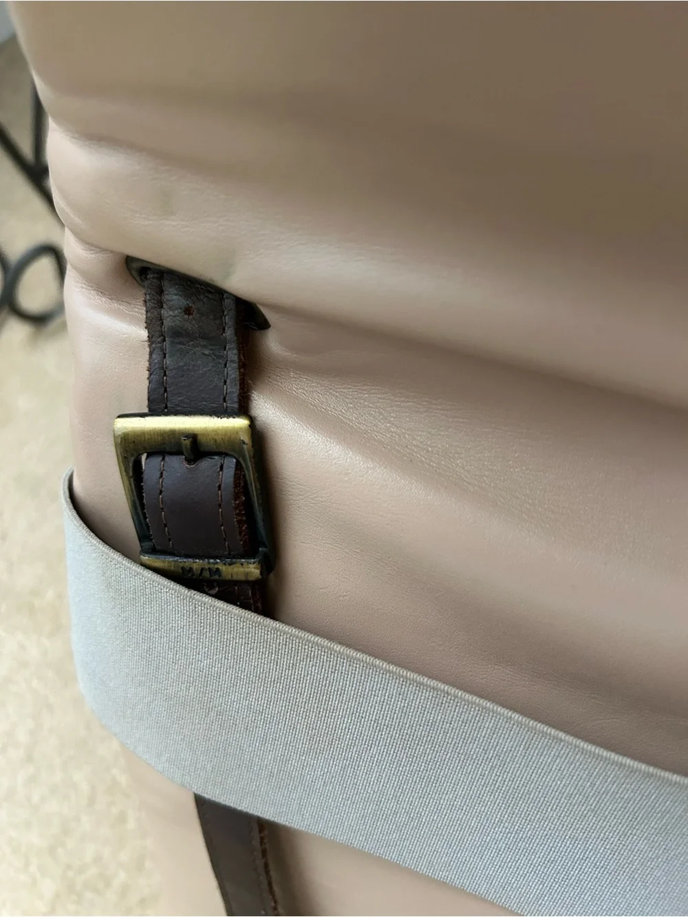 Classic Cognac Leather Backpack with Brown Straps